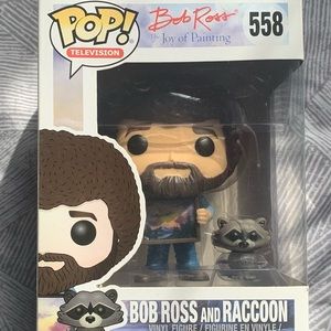 Funko Pop Bob Ross and Raccoon #558